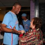 Doc Rivers greets a fan at Basketbowl 2014
