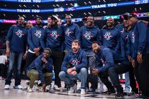 Former Clippers including Lamar Odom, Marko Jaric and Lou Williams gather at the final Clipper Regular Season Home Game of 2024