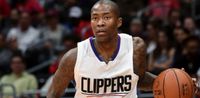 Jamal Crawford Handles the Basketball in White Clippers Jersey 2016