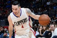 JJ Redick with new arm Tattoos Drives to his Right in Clippers Home Jersey