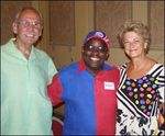 clipper darrell poses with Ralph Lawler and wife Jo mvp vegas 012